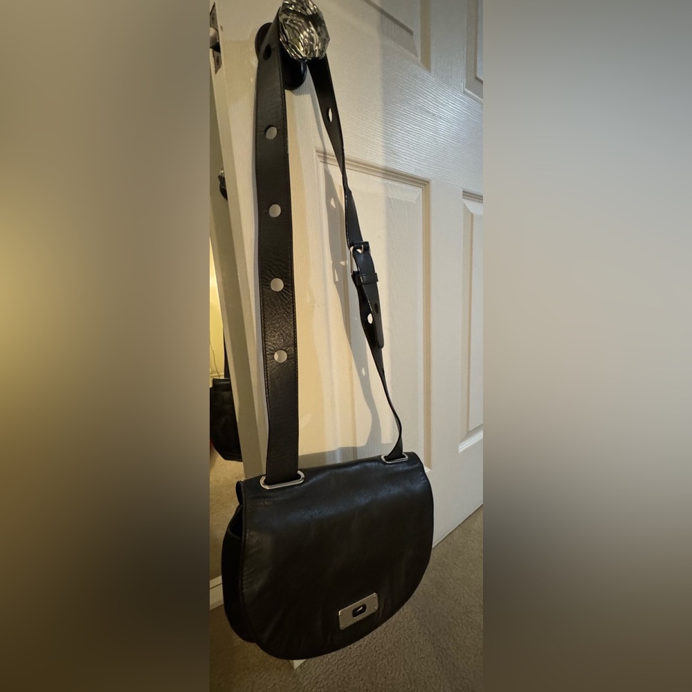 Marc Jacobs Black Leather Crossbody Saddle Bag